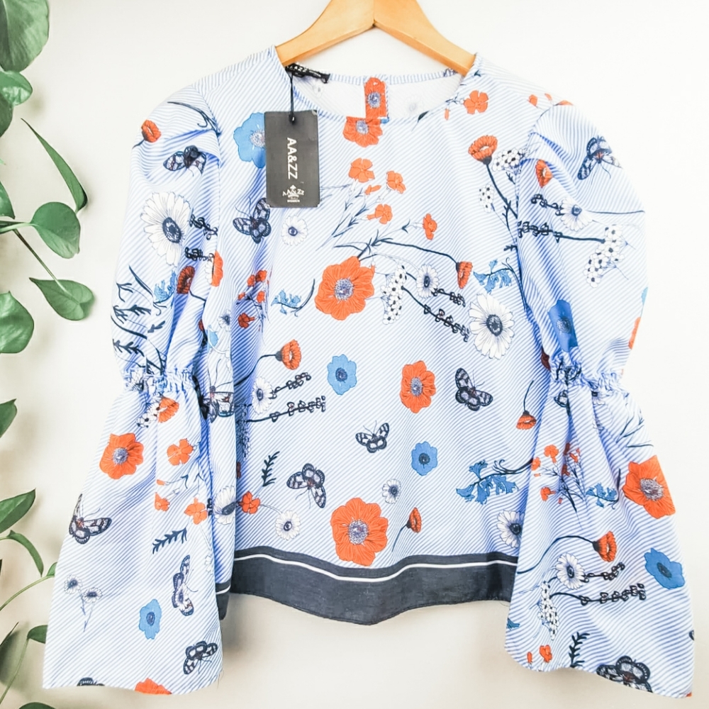 aa&zz puffy shoulder shirt